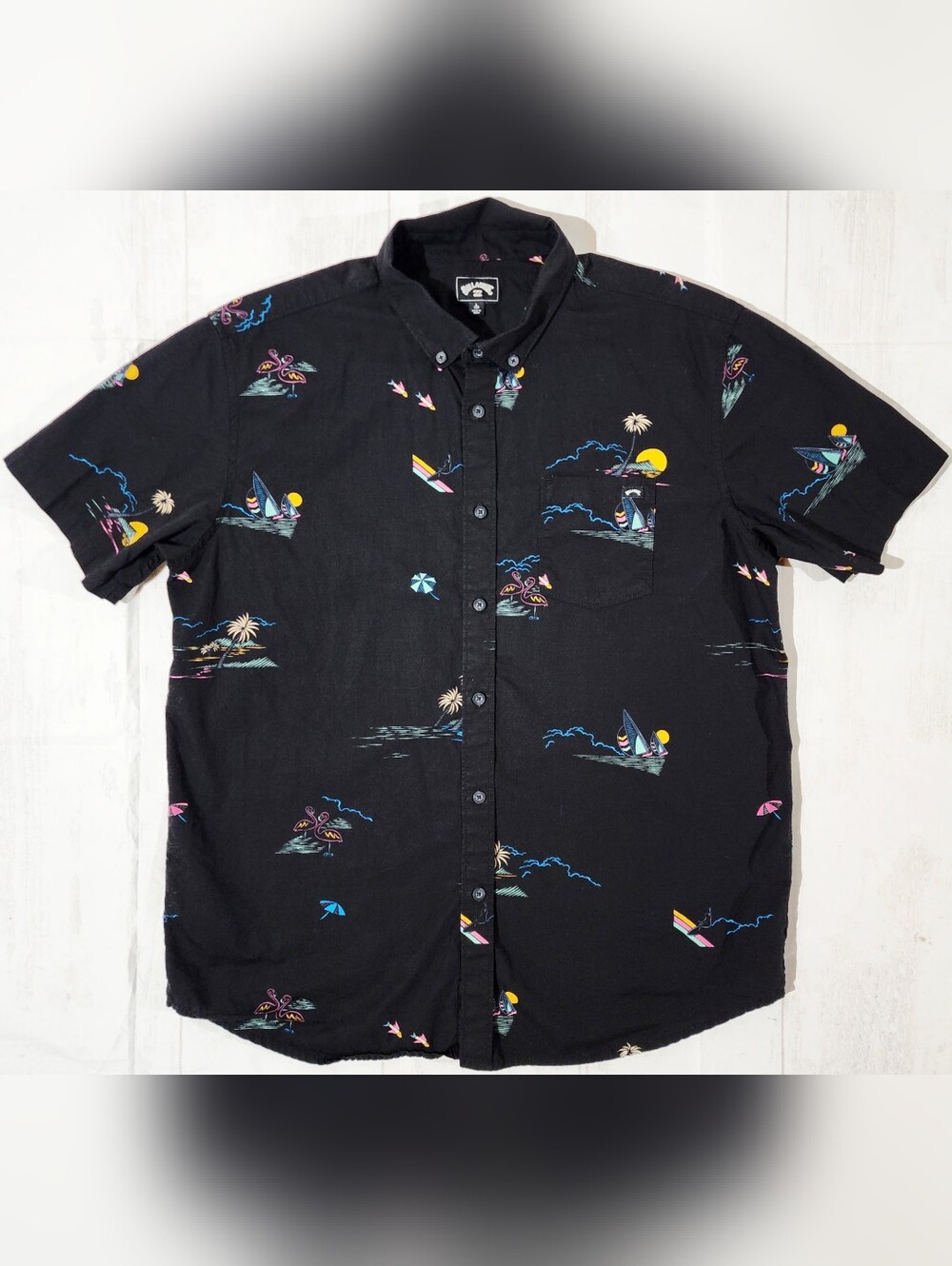 Billabong Men's L Island Breeze Classic Sundays Hawaiian Shirt